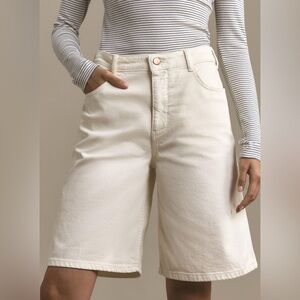 Anthro Pilcro | Bermuda Denim Shorts | Cotton | Natural | Women’s 32